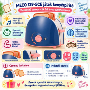 Toster zabawka z dźwiękami i światłami – zabawa w role dla dzieci - BShopy