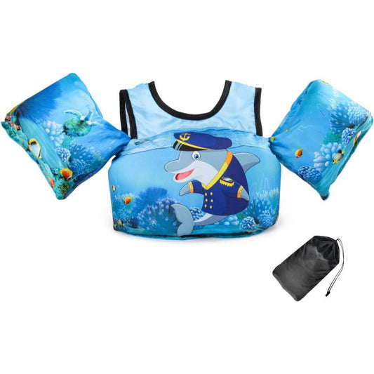 JEVDES Gyerek Úszómellény + Karúszó - Delfines Mintával (9 - 30 kg) - BShopyX001CBFZ9P_0