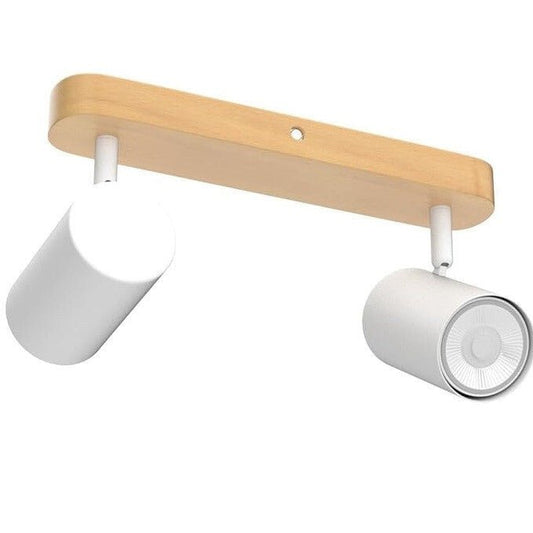 Kambo 2 Égős Forgatható LED Mennyezeti Spotlámpa (Fehér És Fa) - BShopy790885605208_0