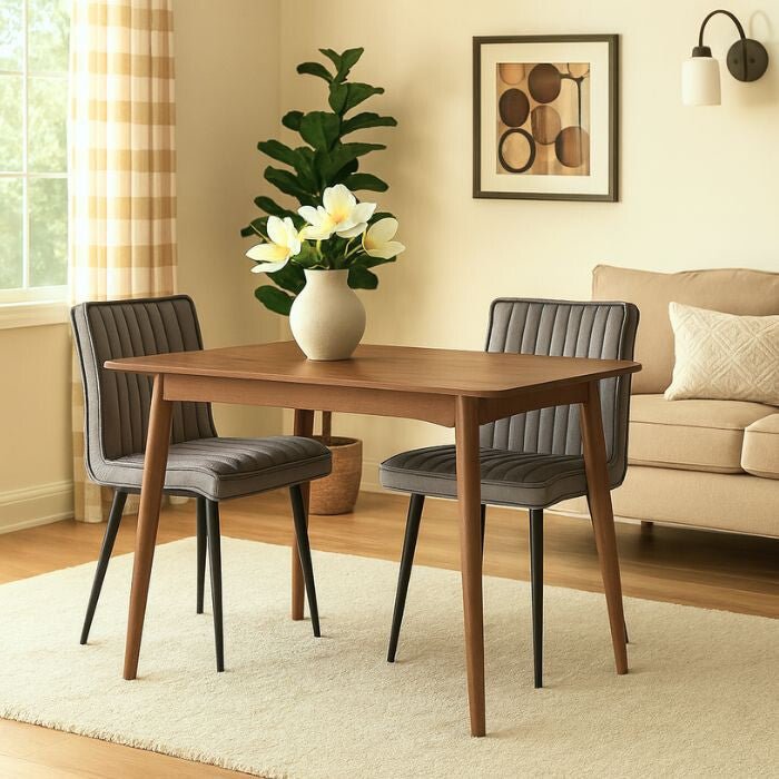 Kárpitozott Étkezőszék Szett 2db – Szürke Bársony, Modern Fém Lábas Székek - BShopyC - U - DC - B0320GY_2