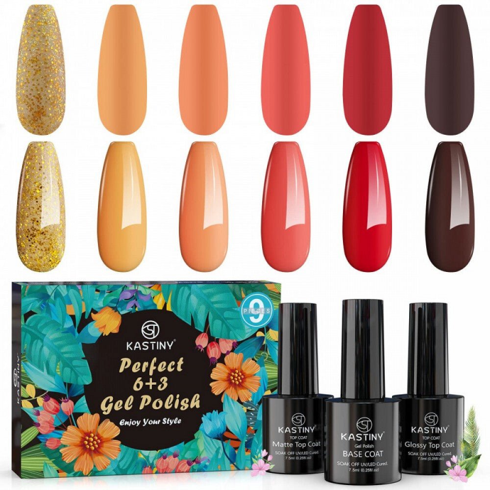 KASTINY 6+3 db - os Gél - lakk Készlet - Teljes Manikűr Szett Otthoni Használatra - BShopyX001BL50HD_0