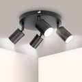 Obrotowa, regulowana 4-punktowa lampa sufitowa spot LED GU10 Ketom (czarna) – BShopy