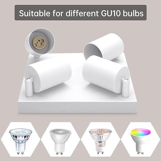 Ketom Forgatható, Állítható 4 Irányú LED Mennyezeti Sportlámpa (Fehér) - BShopy744591315944_3