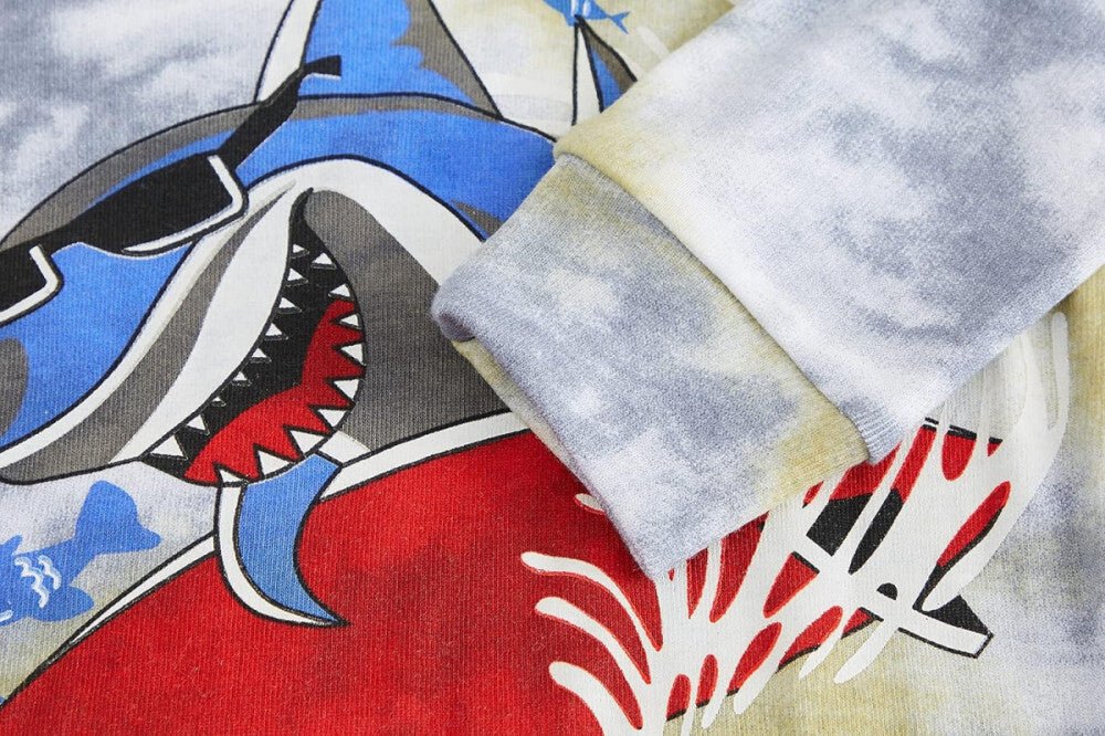 LOLPIP Fiú Hosszúujjú Pamut Pizsama Szett 6 éveseknek 2db (Cápás és Dinós) - BShopyX001F87R87_5