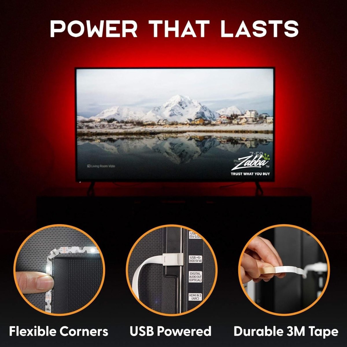 Luminoodle Color RGB TV Háttérvilágítás – Színváltós LED Szalag Monitorokhoz és TV - khez - BShopy