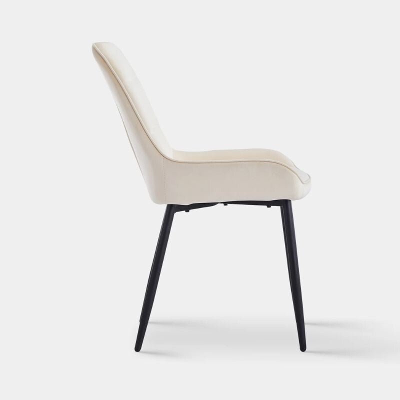 Mccaslin Étkezőszék Szett 2 db – Krém Színű Bársony, Fém Lábakkal - BShopyC - U - DC - B0191CR_3