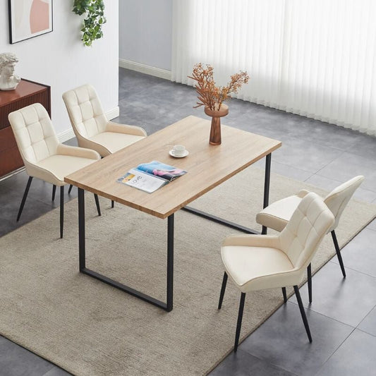 Mccaslin Étkezőszék Szett 2 db – Krém Színű Bársony, Fém Lábakkal - BShopyC - U - DC - B0191CR_0