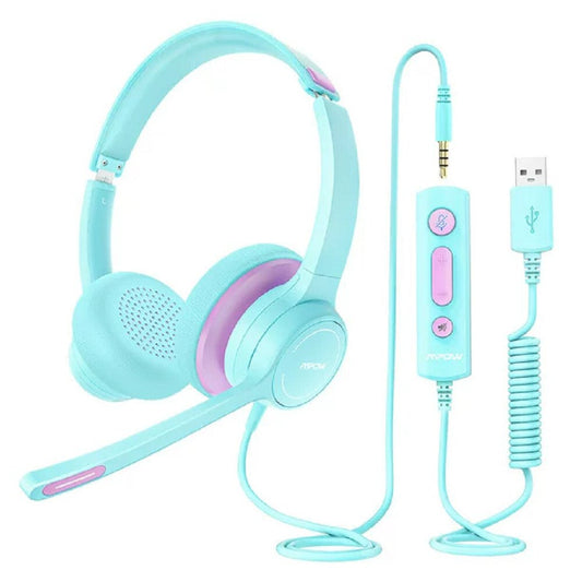 MPOW Gyerek Headset - Zöld - Lila Színű, Mikrofonos és Kényelmes Fejhallgató - BShopy921016901007_0