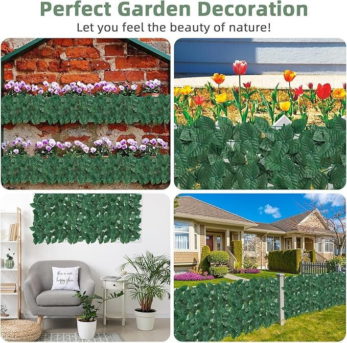 Mű Sötétzöld Leveles Dekoratív Kerítésborítás – 25x50 cm, UV - Álló Kerti Takaró - BShopyG5572 - SKUJ99792_6