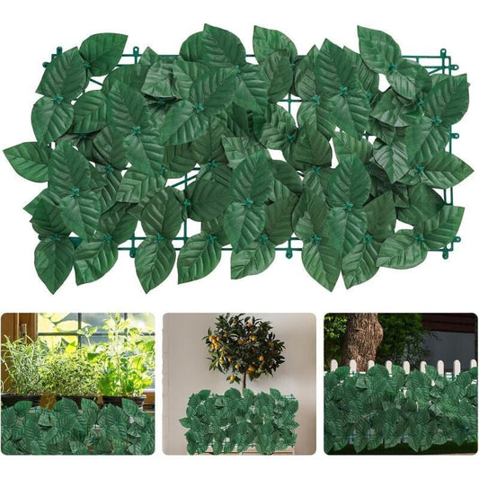Mű Sötétzöld Leveles Dekoratív Kerítésborítás – 25x50 cm, UV - Álló Kerti Takaró - BShopyG5572 - SKUJ99792_0
