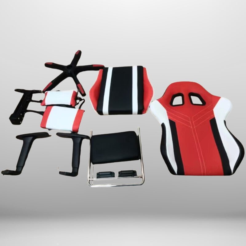 OFCASA Ergonomikus Gamer Szék Narancssárga - Fehér, Lábtartóval - BShopy
