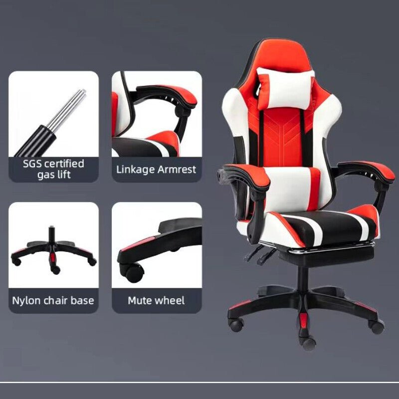 OFCASA Ergonomikus Gamer Szék Narancssárga - Fehér, Lábtartóval - BShopyOSN - GC - 0140PKWH_1