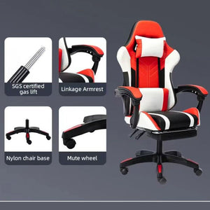 OFCASA Ergonomikus Gamer Szék Narancssárga - Fehér, Lábtartóval - BShopy