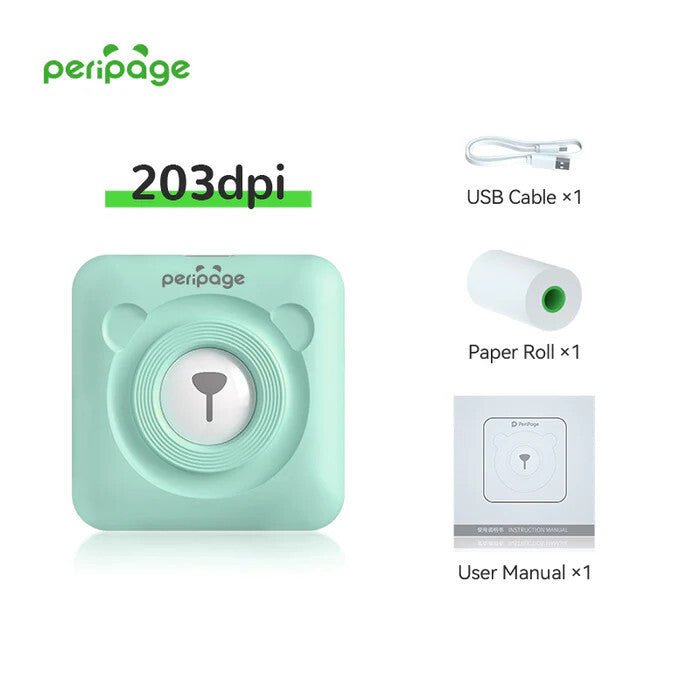 PeriPage Mini Hordozható A6 Fotónyomtató (Türkizkék) - BShopy