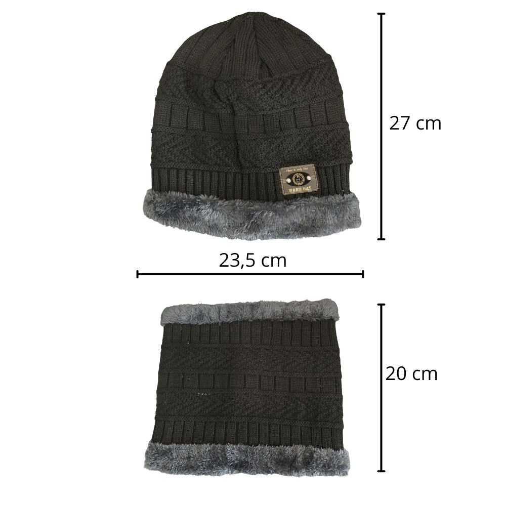 Polár Sapka és Sál Szett - Fekete, Meleg és Puha Téli Kiegészítő Férfiaknak és Nőknek - BShopy