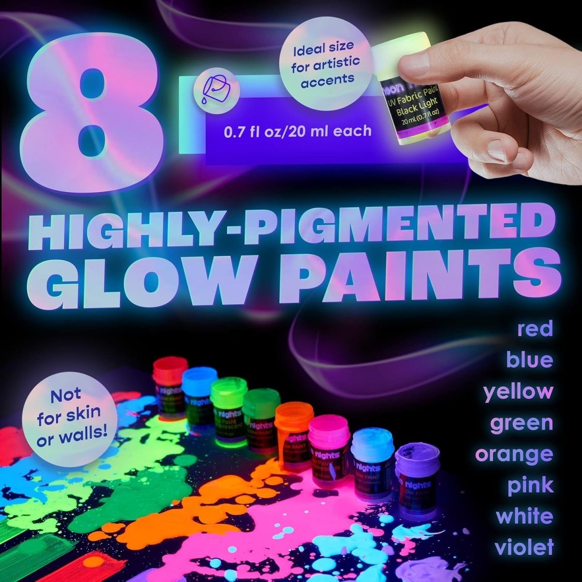 Prémium Fedő Textilfesték Készlet 8x20ml – Választható: Klasszikus, Neon Vagy Foszforeszkáló - BShopy
