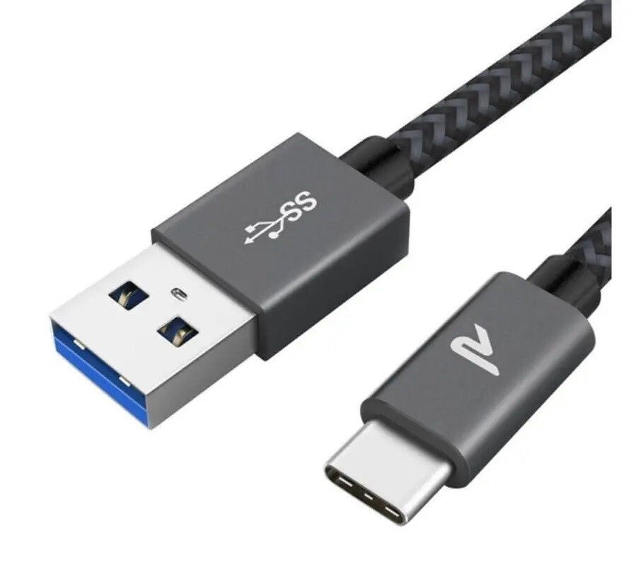 Rampow USB - C Fonott Adatkábel 2m Szürke - Gyorstöltés és Adatátvitel - BShopy