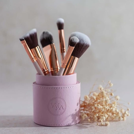 Rózsaszín Sminkecset Készlet Tartóval – 15 db - os - BShopyEM0926_0