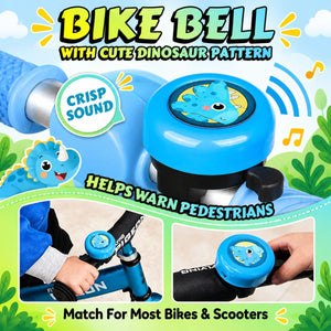 Dzwonek rowerowy z dinozaurem dla dzieci