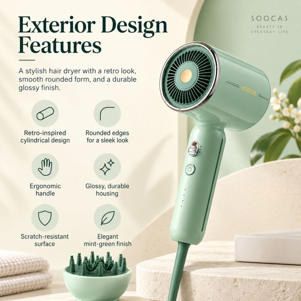 Soocas RH1 Professzionális Ionizálós Hajszárító 1600W-BShopy