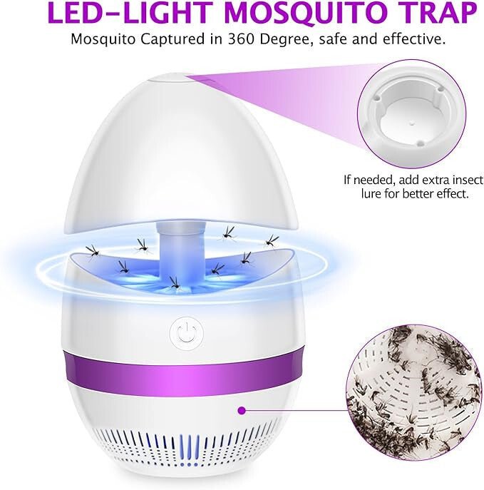 SUNNEST Elektromos LED Szúnyogirtó Lámpa - Fehér, Beltéri Rovarcsapda - BShopy