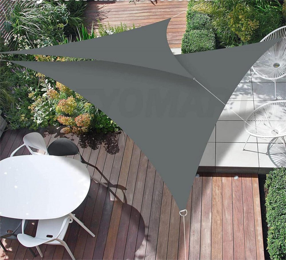 SunnestLife 6x6x6 m Háromszög Alakú Napvitorla - Vízálló, UV‑Álló , Szürke - BShopysunnest002_0