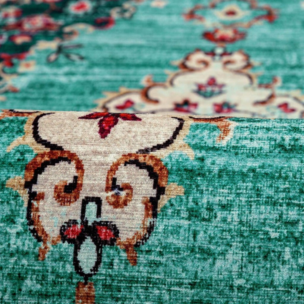 Taleta Durham Türkiz Virágos Beltéri Szőnyeg 50x80cm - BShopyX0016EPPFR_4