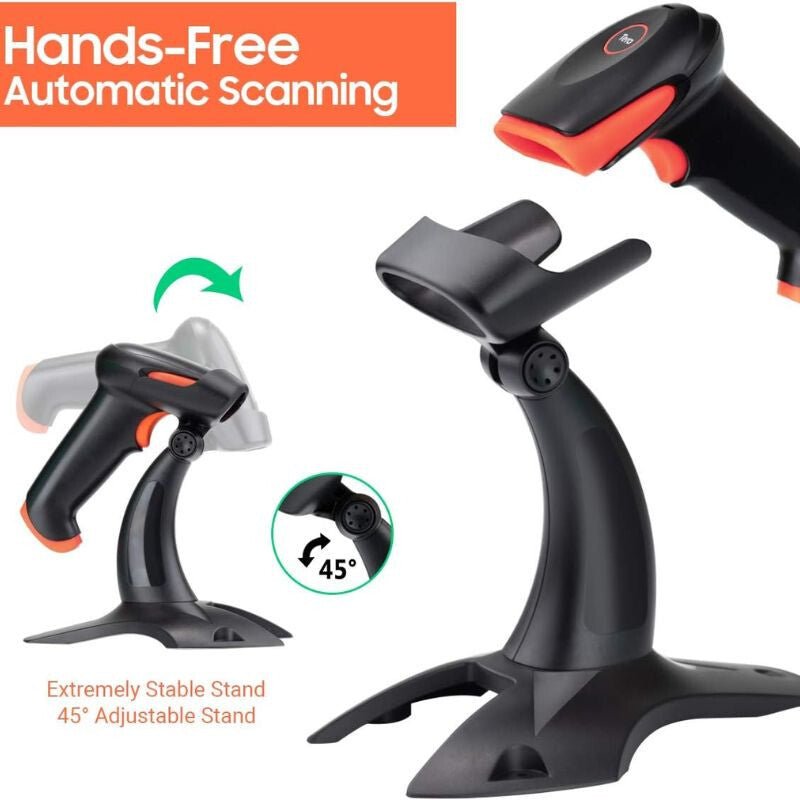 Tera 8200 Vezeték Nélküli 1D Vonalkódolvasó Állvánnyal – 2.4G és USB Csatlakozás, 2500 Pixel Felbontás, Gyors és Precíz Szkennelés - BShopyTERA1D8200_1