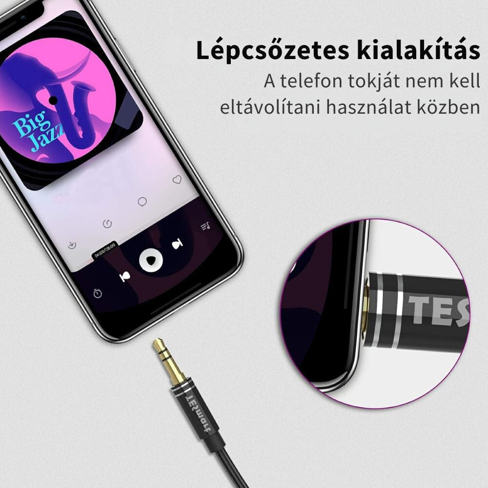 TESmart 3,5 mm - es TRS Mikrofonos Fejhallgató Hosszabbító Kábel – Telefonhoz és PC - hez (1,82 m, Fekete) - BShopy
