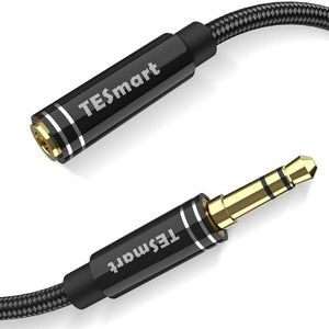 TESmart 3,5 mm - es TRS Mikrofonos Fejhallgató Hosszabbító Kábel – Telefonhoz és PC - hez (1,82 m, Fekete) - BShopy