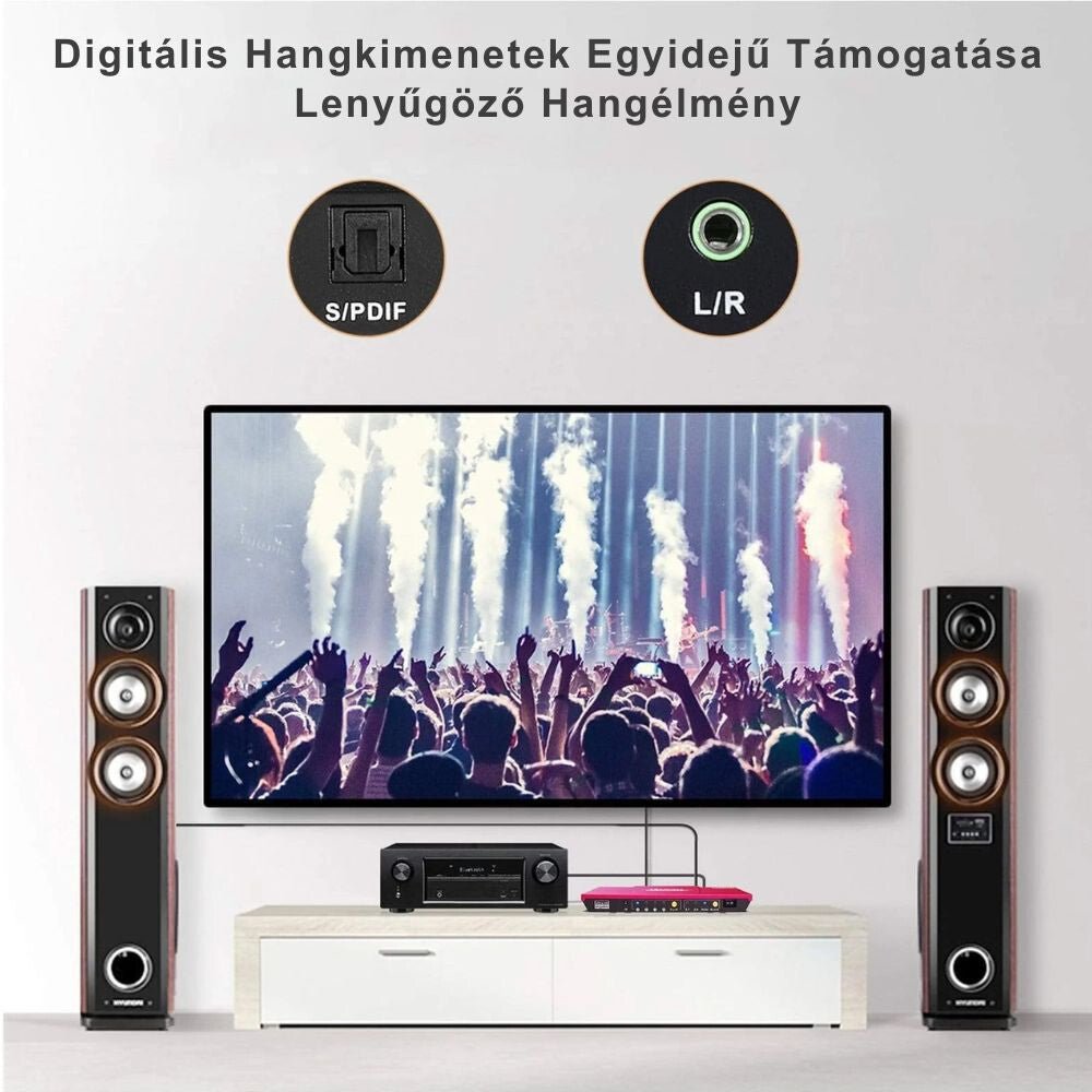 TESmart UHD HDMI Switch – 4x1 (4 Bemenet 1 Kimenet), 4K@60Hz, HDR10, Dolby Vision, S/PDIF, CEC, Audió Kimenettel (Korallpiros) - BShopy