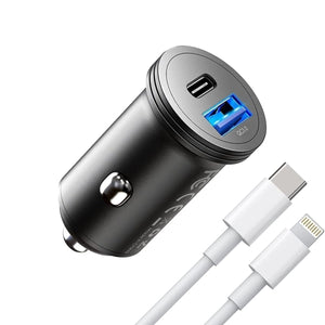 Ładowarka samochodowa USB-C – 43W, 2-portowa szybka ładowarka do telefonu i tabletu - BShopy