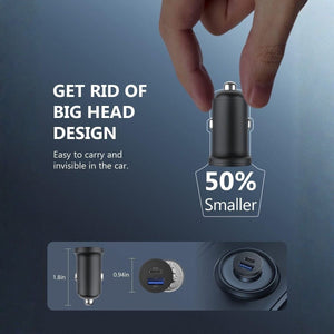 Ładowarka samochodowa USB-C – 43W, 2-portowa szybka ładowarka do telefonu i tabletu - BShopy