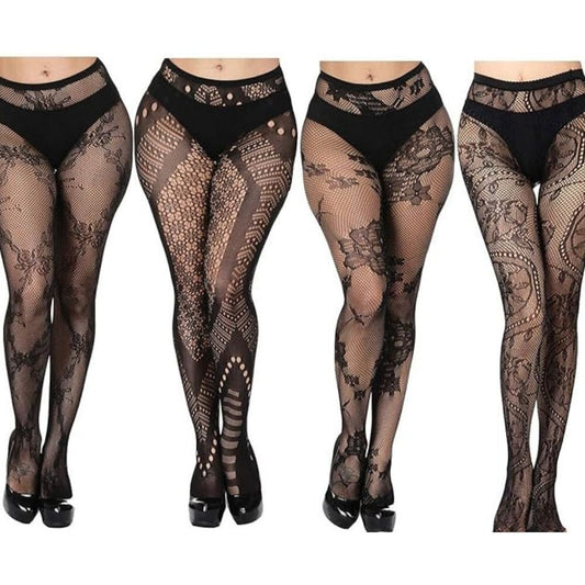 Yulaixuan Mintás Magas Derekú Harisnyanadrág Szett - 4 db, Egy Méret (155 - 175 cm, 40 - 70 kg) - BShopy4 db - os harisnyanadrág szettdivatos harisnyanadrágfekete harisnyaX0011X5D1J_0