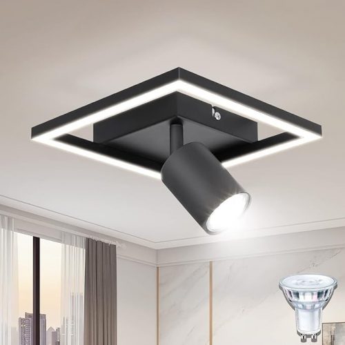 Lampa Sufitowa LED Kambo 18W, Regulowana Lampa Punktowa z Gwintem GU10 (Czarna)