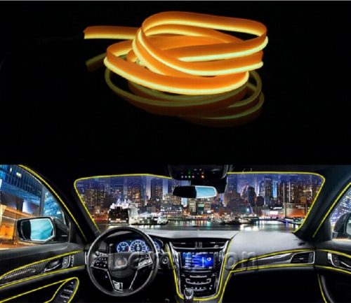 Światłowód samochodowy OneLED, światło LED z możliwością przycinania, ładowanie zapalniczki samochodowej 2 m (pomarańczowy)