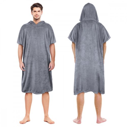 Ręcznik Poncho Eono z kapturem unisex (szary)