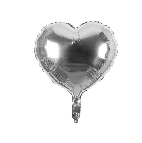 Balony foliowe srebrne w kształcie serca (30 szt.)