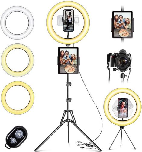 Daphomeu 25 cm lampa pierścieniowa do selfie ze stojakiem i uchwytem na telefon