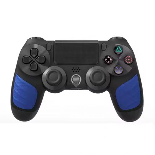 Kontroler zgodny z BPlay PS4, joystick zdalnego sterowania z podwójną wibracją, gniazdo audio i ładowarka (niebiesko-czarna)